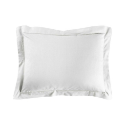 Taie d'oreiller 50 x 70 cm uni 57 fils lina  +point bourdon Blanc