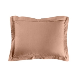 Taie d'oreiller 50 x 70 cm uni 57 fils lina +point bourdon Blush