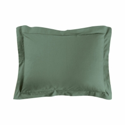 Taie d'oreiller 50 x 70 cm uni 57 fils lina +point bourdon C&egrave;dre