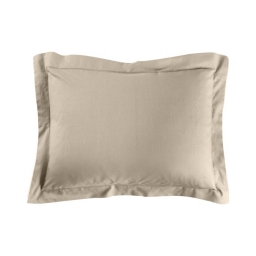 Taie d'oreiller 50 x 70 cm uni 57 fils lina  +point bourdon Sable