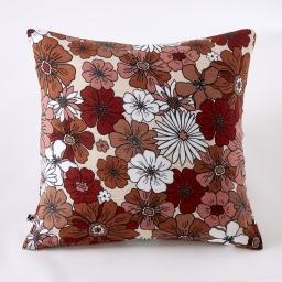 Taie d'Oreiller 60 x 60 cm Double Gaze de Coton 125 g/m&sup2; Alba Imprim&eacute; Floral