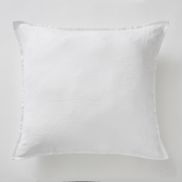 Taie d'Oreiller 60 x 60 cm - Lin Lavé Soline Blanc (Lin français)