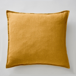 Taie d'oreiller 60 x 60 cm lin lavé soline miel Jaune