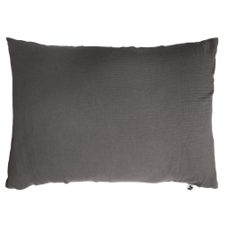 Taie d'Oreiller Double Gaze de Coton 50 x 70 cm Granit - Ga&iuml;a