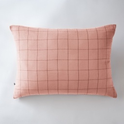 Taie d'oreiller gaze de coton 50 x 70 cm gaïa match rose pêche Rose