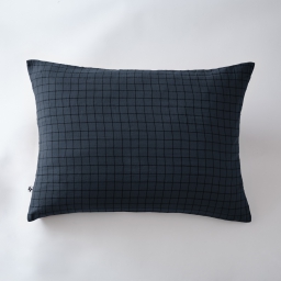 Taie d'oreiller gaze de coton tissée 50 x 70 cm gaïa mix Bleu  marine