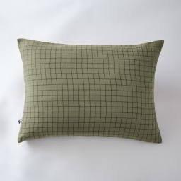 Taie d'oreiller gaze de coton tissée 50 x 70 cm gaïa mix Romarin