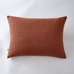 Taie d'oreiller gaze de coton tissée 50 x 70 cm gaïa mix Terracotta
