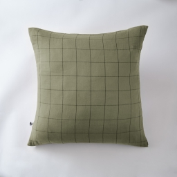 Taie d'oreiller gaze de coton tissée  60 x 60 cm Gaia Match Romarin