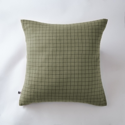 Taie d'oreiller gaze de coton tissée 60 x 60 cm gaïa mix Romarin