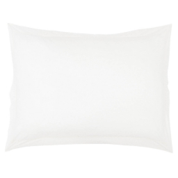Taie d'oreiller volant plat 50 x 70 cm uni 57 fils lina  + point bourdon Blanche
