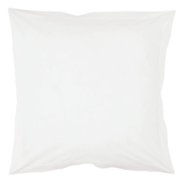 Taie d'oreiller volant plat 63 x 63 cm uni 57 fils lina  + point bourdon Blanche