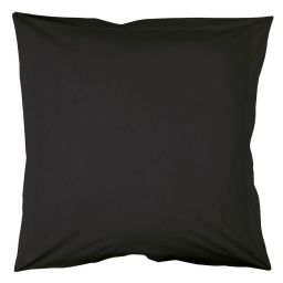 Taie d'oreiller volant plat 63 x 63 cm uni 57 fils lina  + point bourdon Charbon