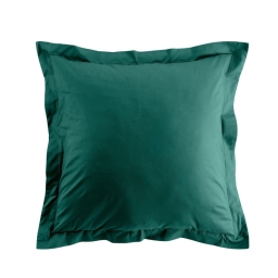 Taie d'oreiller vp 63 x 63 cm uni bio 57 fils gots biolina  +p. bourdon Emeraude