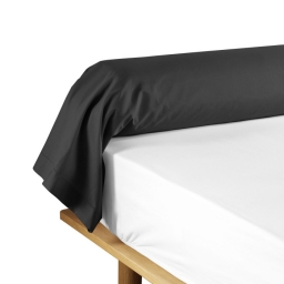 Taie de traversin 85 x 185 cm uni 57 fils lina  +point bourdon Noir