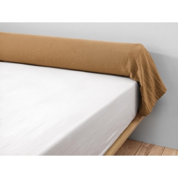 Taie de traversin gaze de coton 85 x 185 cm gaia camel Marron