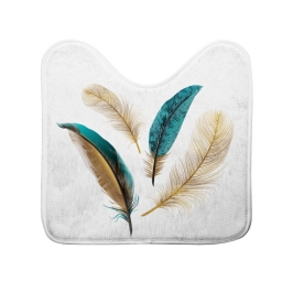 Tapis contour wc 45 x 45 cm microfibre imprimee metallisee plumiss des. place Sans