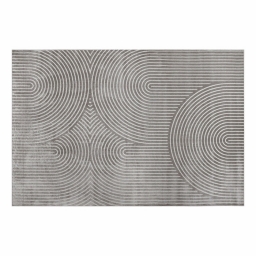 Tapis rectangle 140 x 200 cm viscose relief Géode - Gris