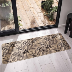 Tapis rectangle 45 x 120 cm tisse imprime stylis Noir