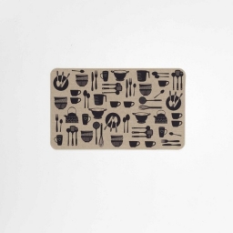 Tapis rectangle 45 x 75 cm tisse imprime kitchen Sans