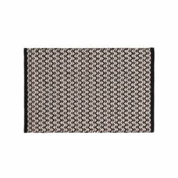 Tapis rectangle 60 x 90 cm coton/polyes fantaisie+fil met chasca Noir