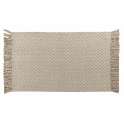 Tapis rectangle a franges 50 x 80 cm coton/polyester tisse pietro Sans