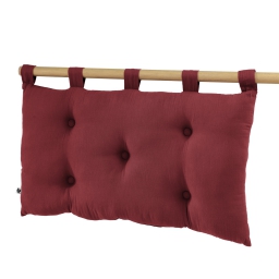 Tête de lit 5 boutons avec passants gaze de coton 50 x 80 cm Gaia Bordeaux