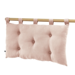 Tête de lit 5 boutons avec passants gaze de coton 50 x 80 cm guimauve Rose