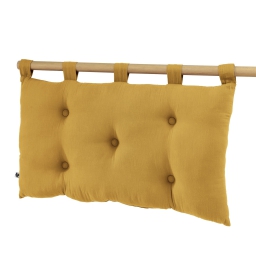 Tête de lit 5 boutons avec passants gaze de coton 50 x 80 cm Jaune safran