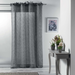 Voilage à nouettes 140 x 240 cm voile tissé Charlotte Anthracite