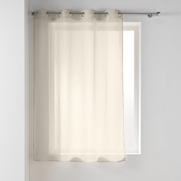 Voilage a oeillets 140 x 180 cm voile tisse carlin Beige