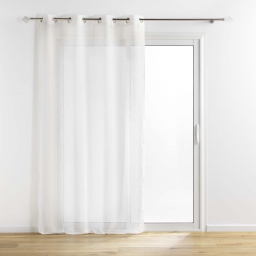 Voilage a oeillets 140 x 240 cm aspect brillant Sunline Blanc/or