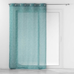 Voilage a oeillets 140 x 240 cm effet lin tissé Solea Pétrole