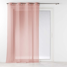 Voilage à oeillets 140 x 240 cm liseré blanc Louise Rose