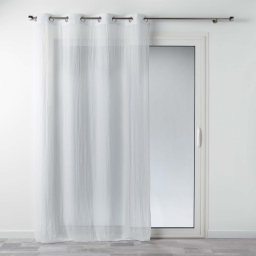 Voilage a oeillets 140 x 240 cm polycoton uni Mitsy Blanc