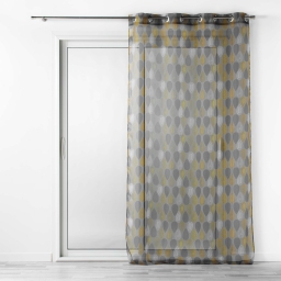 Voilage a oeillets 140 x 240 cm voile imprimé Palpito Jaune/anthracite