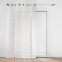 Voilage a oeillets 140 x 240 cm voile sablé  imprimé metallisé Ariane Or rose