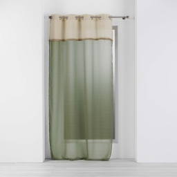 Voilage à oeillets 140 x 240 cm voile sablé + jute Greenybel Vert