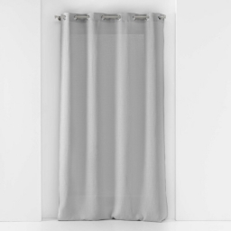 Voilage &agrave; oeillets 140 x 240 cm voile tiss&eacute; Soane gris