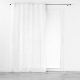Voilage a passants caches 140 x 240 cm effet lin tisse Haltona Blanc