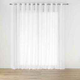 Voilage baie vitrée 400 x 240 cm effet lin tisse haltona Blanc