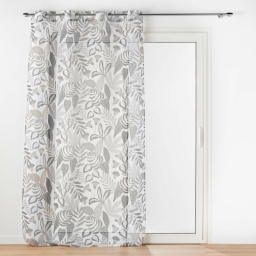 voilage grande hauteur 140 x 280 cm voile sablé imprimé Tilda Blanc