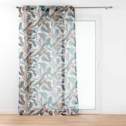 Voilage grande taille a oeillets 140 x 280 cm voile sable imprime lavinia Sans