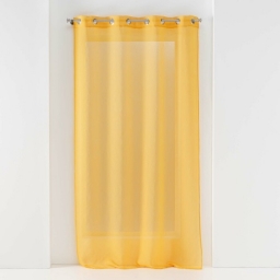 Voilage petite hauteur 140 x 180 cm voile sablé Sandra Jaune