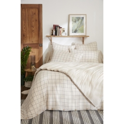 Housse de couette réversible 260 x 240 cm – Gaze de coton tissée-teinte GAÏA MATCH – Pampa