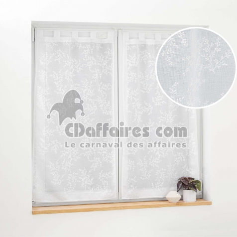 Paire de voilages passants 2 x 60 x 120 cm &ndash; KARLA Blanc