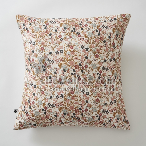 Taie d&rsquo;oreiller 60 x 60 cm &ndash; Double Gaze de Coton Imprim&eacute;e CAPUCINE Pampa