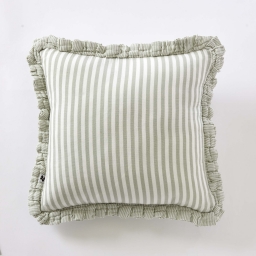 Coussin D&eacute;houssable Gaze de Coton 45 x 45 cm Eucalyptus &ndash; LIVIA