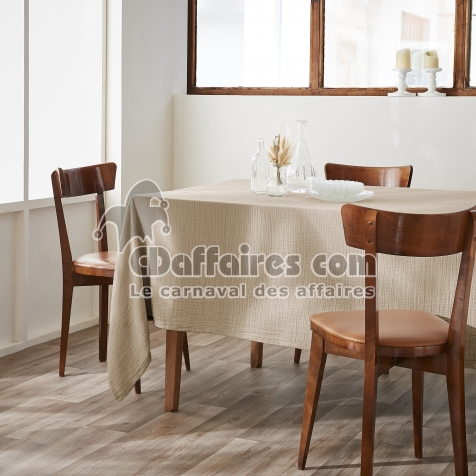 Nappe rectangulaire 150 x 250 cm &ndash; Double gaze de coton &ndash; Ga&iuml;a Ficelle