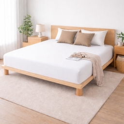 Drap-housse 140 x 190 cm Sienna Blanc &ndash; Face Gaze de Coton & Coton 57 fils &ndash; Bonnet 30 cm